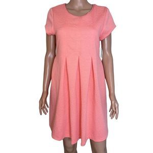 Bonnie Jean dress Boutique textured Coral orange/pink NEW fit & flare SZ 16